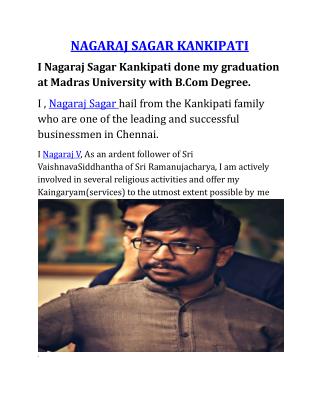 Nagaraj Sagar | Nagaraj Kankipati