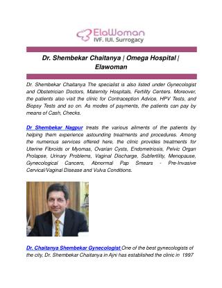 Dr. Shembekar Chaitanya | Omega Hospital | Elawoman