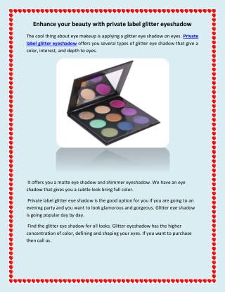 Enhance your beauty with private label glitter eyeshadow