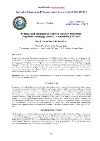 Synthesis and antimicrobial studies of some new Substituted 3-arylidene-2-methylpyrazolo[5,1-b]quinazolin-9(3H)-ones