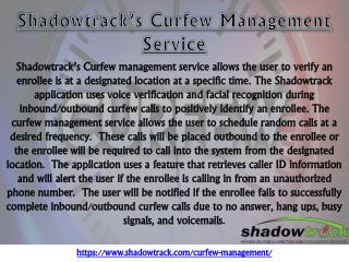 Curfew Management Service By Shadowtrack