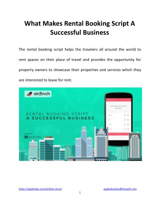 What makes rental booking script a successful business