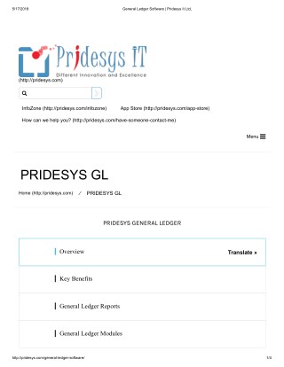 General Ledger Software | Pridesys It Ltd