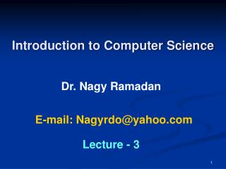 Introduction to Computer Science