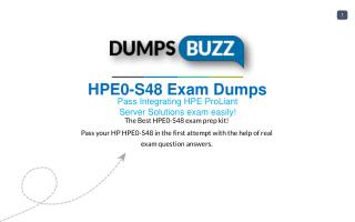 Latest and Valid HPE0-S48 Braindumps - Pass HPE0-S48 exam with New sample questions