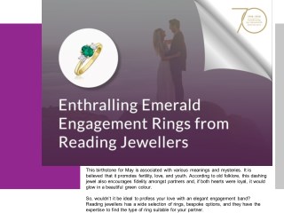Enthralling Emerald Engagement Rings From Reading Jewellers