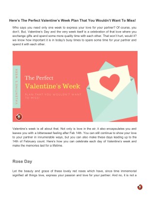 Hereâ€™s The Perfect Valentineâ€™s Week Plan That You Wouldnâ€™t Want To Miss!