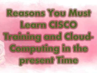 Reasons Why You Learn Cloud Computing and CISCO Training