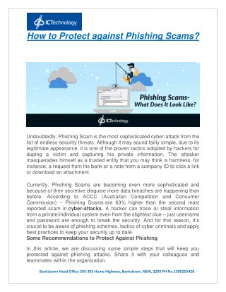 How to Protect against Phishing Scams?