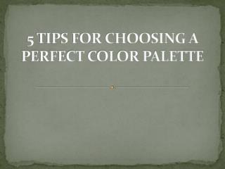 5 Tips for choosing a perfect color palette