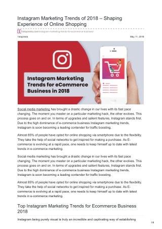 Instagram marketing trends of 2018