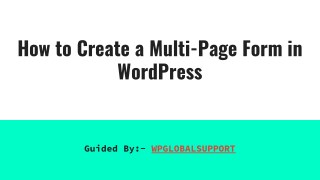 How to Create a Multi-Page Form in WordPress