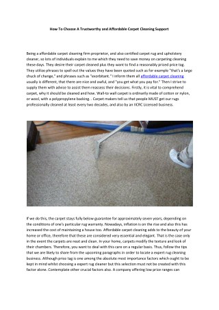 affordable carpet cleaning