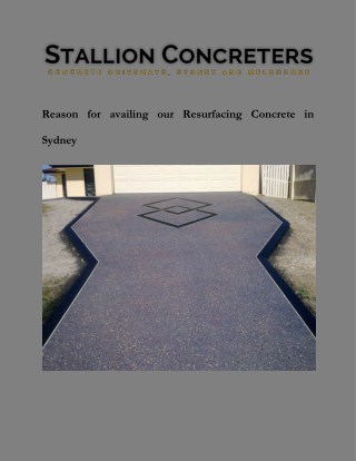 Resurfacing Concrete in Sydney