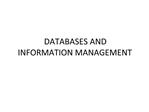 DATABASES AND INFORMATION MANAGEMENT