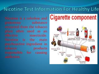 Excellent Information For Nicotine Test