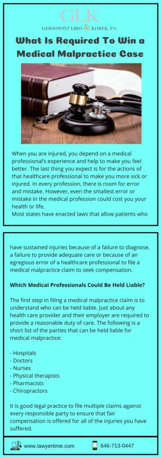 What Is Required To Win a Medical Malpractice Case