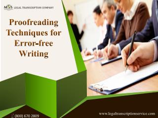Proofreading Techniques for Error-free Writing