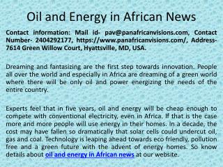 oil and energy in African news