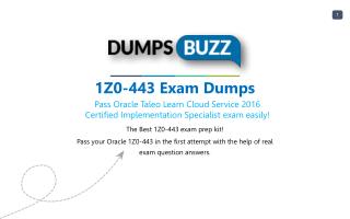 Oracle 1Z0-443 Dumps sample questions for Quick Success