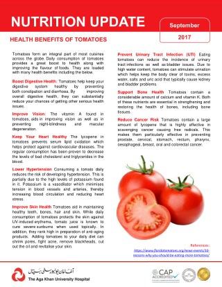 Health Benefits of vegetables