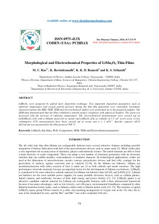 Morphological and Electrochemical Properties of LiMn2O4 Thin Films