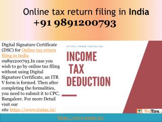 Ways of Online tax return filing in India 09891200793