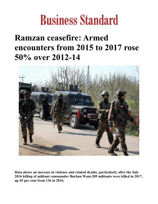 Ramzan ceasefire: Armed encounters from 2015 to 2017 rose 50% over 2012-14Â 