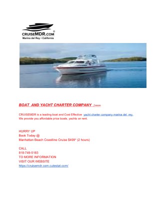BOAT AND YACHT CHARTER COMPANY