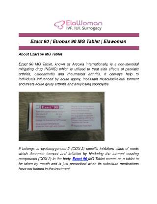 Ezact 90 | Etrobax 90 MG Tablet | Elawoman