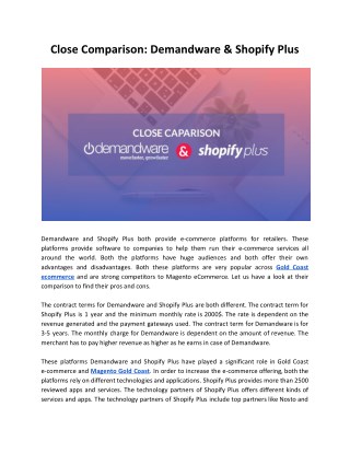 Battle for the Best : Demandware vs Shopify Plus