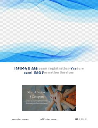 Section 8 company registration-Venture care| NGO Formation Services