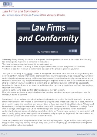 Law Firms and Conformity