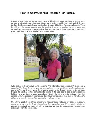 How To Carry Out Your Research For Homes?