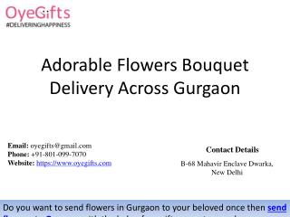 Adorable Flowers Bouquet Delivery Across Gurgaon