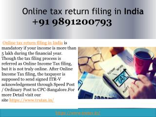 How to file income tax return online in India 09891200793?