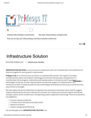 Infrastructure Solution Specialist | Pridesys IT Ltd