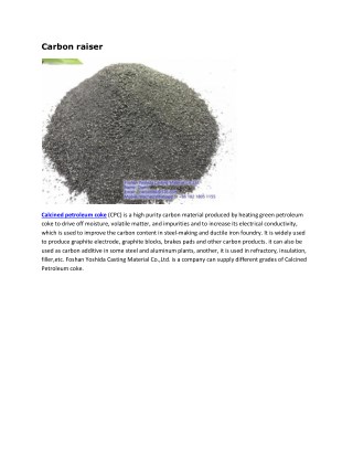 Carbon additive