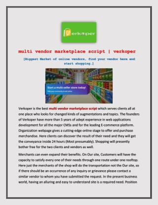multi vendor marketplace script | verkoper