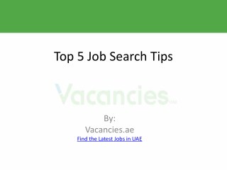 Top 5 Job Search Tips