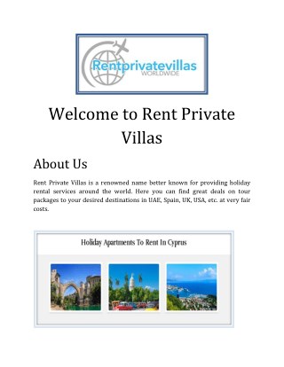 Book Private Holiday Villas