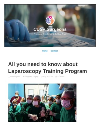 All you need to know about Laparoscopy Training Program