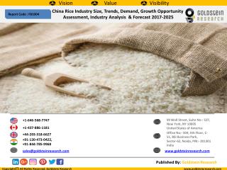 China Rice Industry Size, Trends, Demand, Growth Opportunity Assessment, Industry Analysis & Forecast 2017-2025