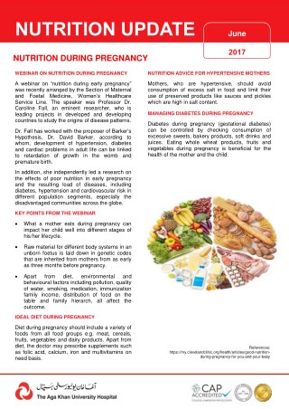 Nutrition During Pregnancy - flyer