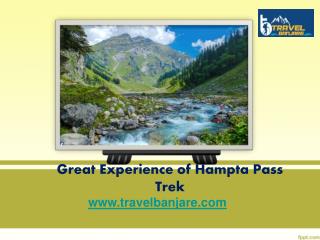 Great Experience of Hampta Pass Trek