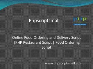 Online Food Ordering and Delivery Script | PHP Restaurant Script - Food Ordering Script