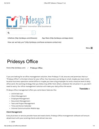 Office ERP Software | Pridesys IT Ltd