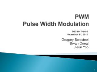 PWM Pulse Width Modulation