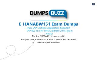 Get real E_HANABW151 VCE Exam practice exam questions