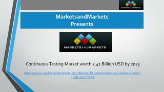 Continuous Testing Market worth 2.41 Billion USD by 2023